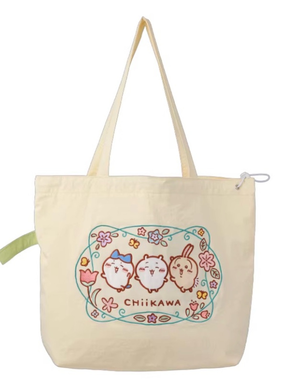 BNWT Chiikawa x Miniso Summer Floral Wreath Embroidered Canvas Tote Bag